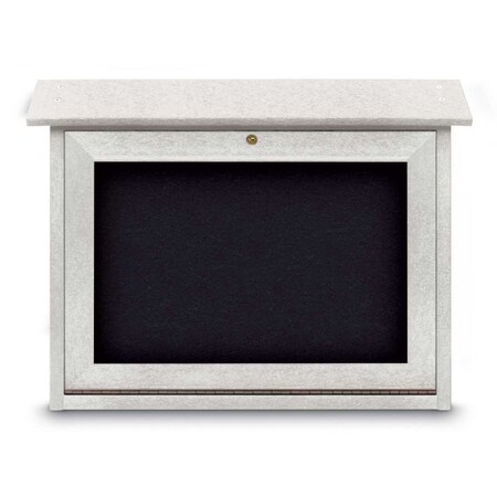 United Visual Products Outdoor Enclosed Combo Board, 48"x36", Black Frame/White Porc & Surf UVCB4836ODB-WHTPORC-SURF